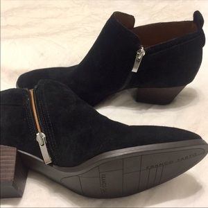 Franco Sarto Black Suede Western Booties